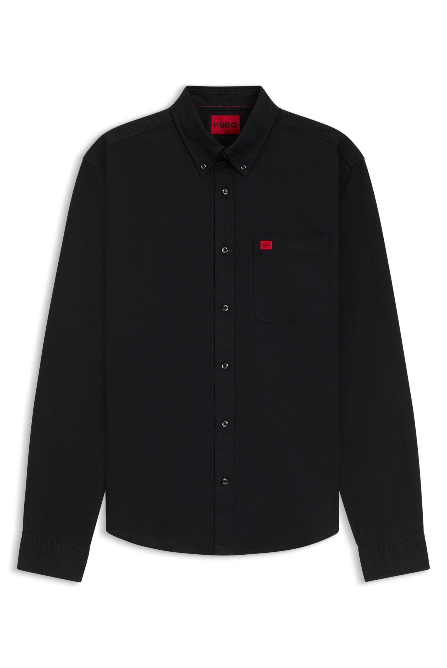 Hugo Boss Men's Black Hugo Evito Slim Fit Long Sleeved Shirt - 004 - Size: 40/Regular