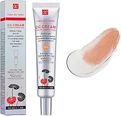 Creme Cc Corretor De Cor Com Fps 25, Base Leve Cobertura, Poros Invisíveis, Rico Em Centella Asiática, Sérum Hidratante, Refina A Textura Da Pele, Evita Danos Solares (Escuro, Escuro)
