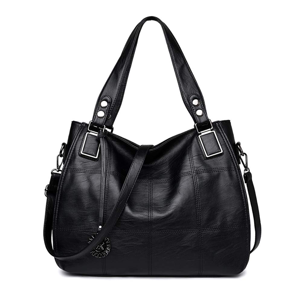 Bolso de Mujer Grande Bolso PU Cuero Con Flecos Hombro Bolsa Tote para Shopper Viaje Oficina Escuela Trabajo