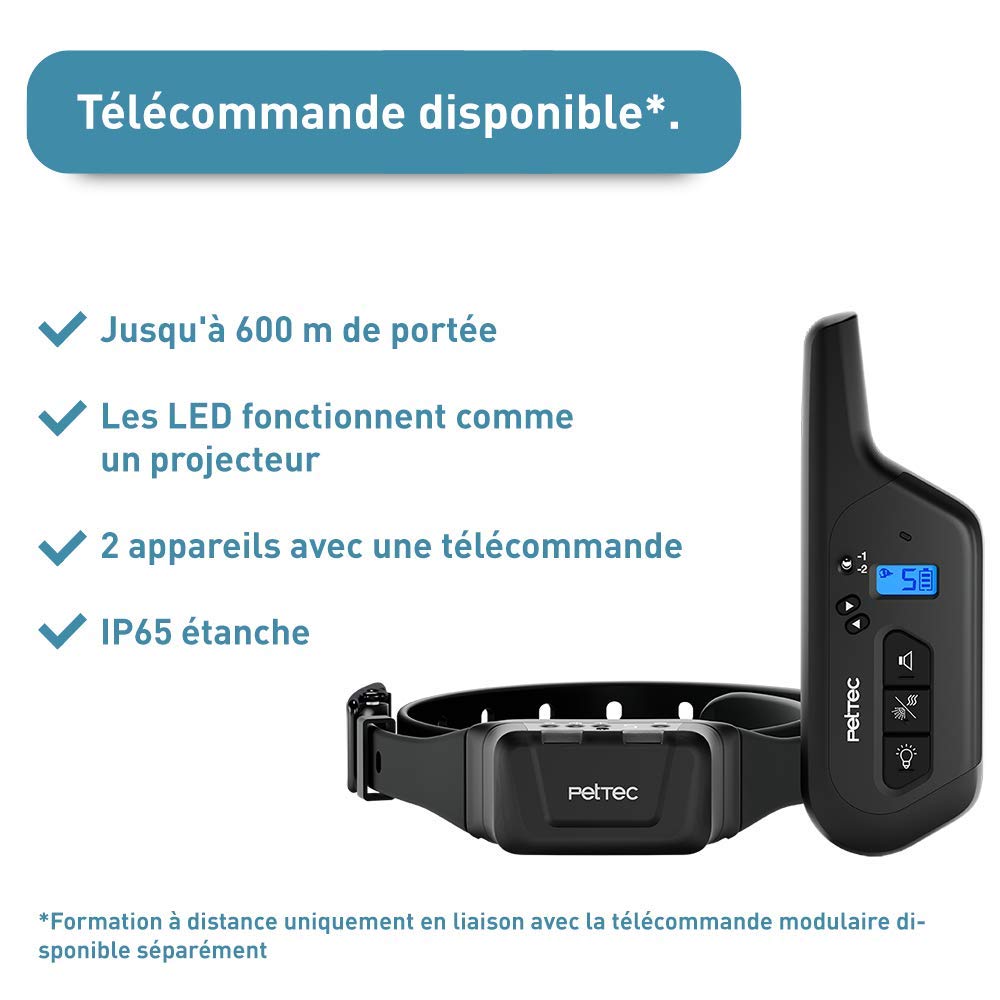PetTec Collier à Spray avec Télécommande, Jusqu’à 600m, PetTec Collier Anti Aboiements Premium pour Chien avec Spray (Citronelle, Collier Anti Aboiements avec Spray)