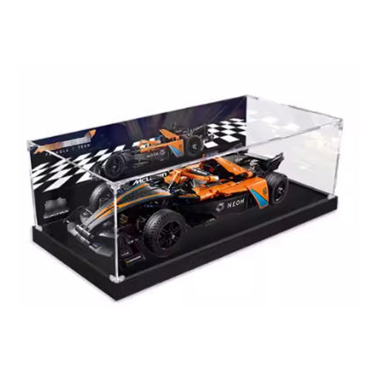 Akrylowa witryna kompatybilna z modelem samochodu wyścigowego Lego 42169, pyłoszczelne, przezroczyste, pudełko do przechowywania, kompatybilne z 42169 (model nie jest dołączony) (tło)
