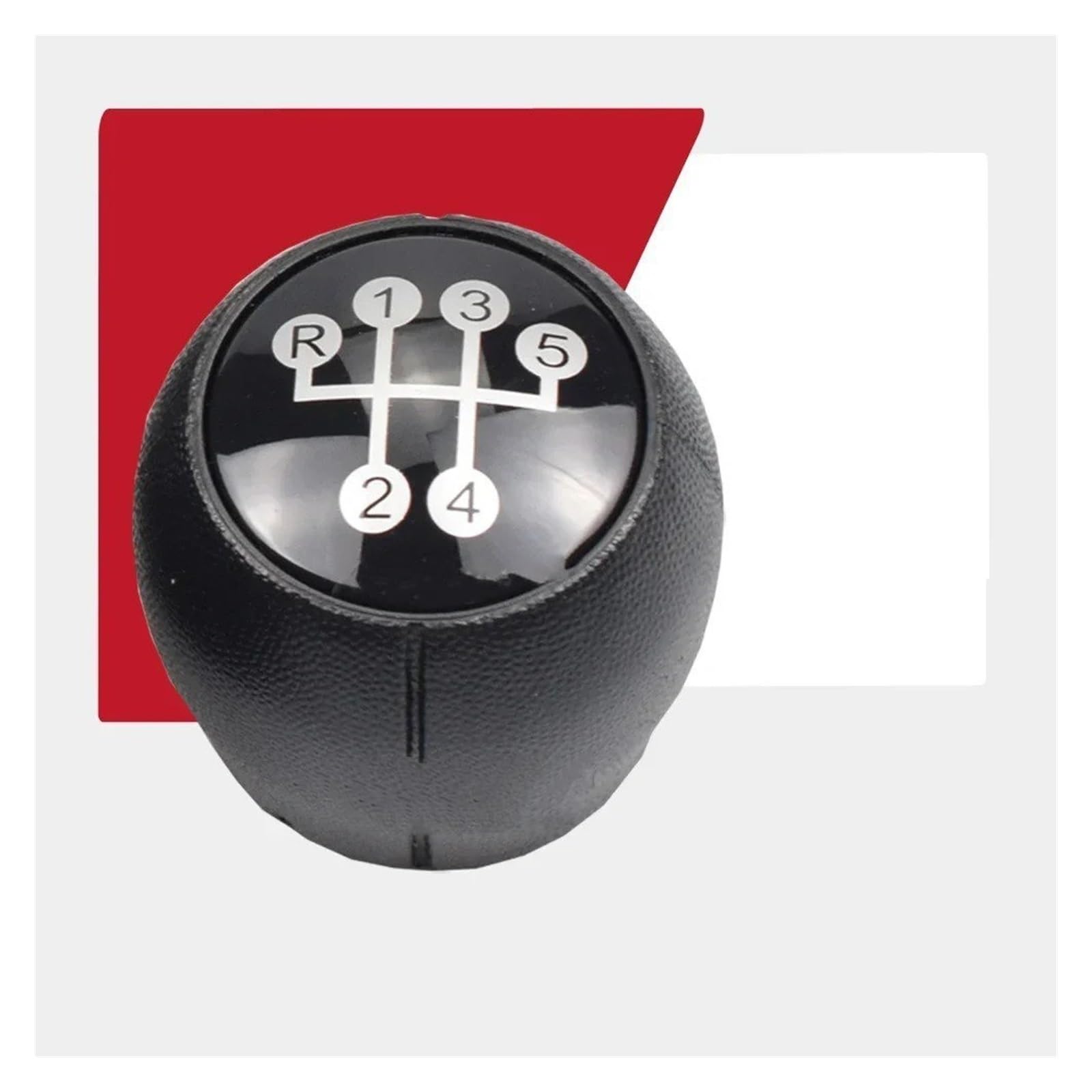 GLBLPEXELR Leather Gear Knob for Vauxhall for Opel MERIVA A 2003-2005 Car Styling 5 Speed Gear Shift Knob Lever Stick Gaitor(Gear Head)