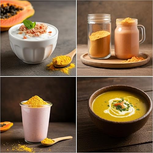 Miniatura 6 de Indus Farms Superfoods Polvo de fruta de papaya natural, ablandador de alimentos de papaína, añadir a adobos, salsas, batidos, recetas de hornear