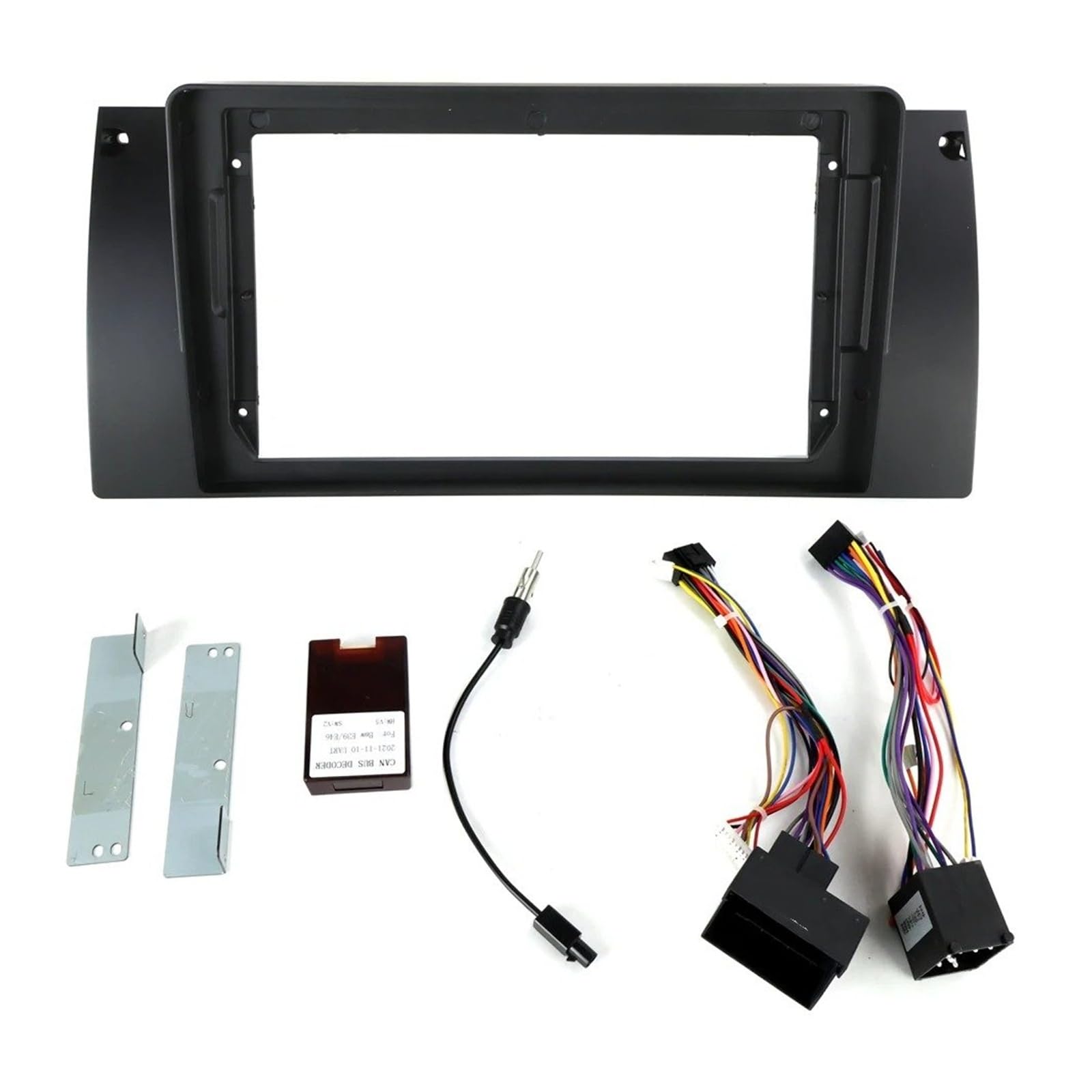 Mascherina Autoradio Cornice Stereo 9 Pollici Auto Radio Viso Cornice Fascia Stereo Pannello unità Testa Canbus Cavo Trim Lunetta per BMW Serie 5 E39 per X5 E53 per M5