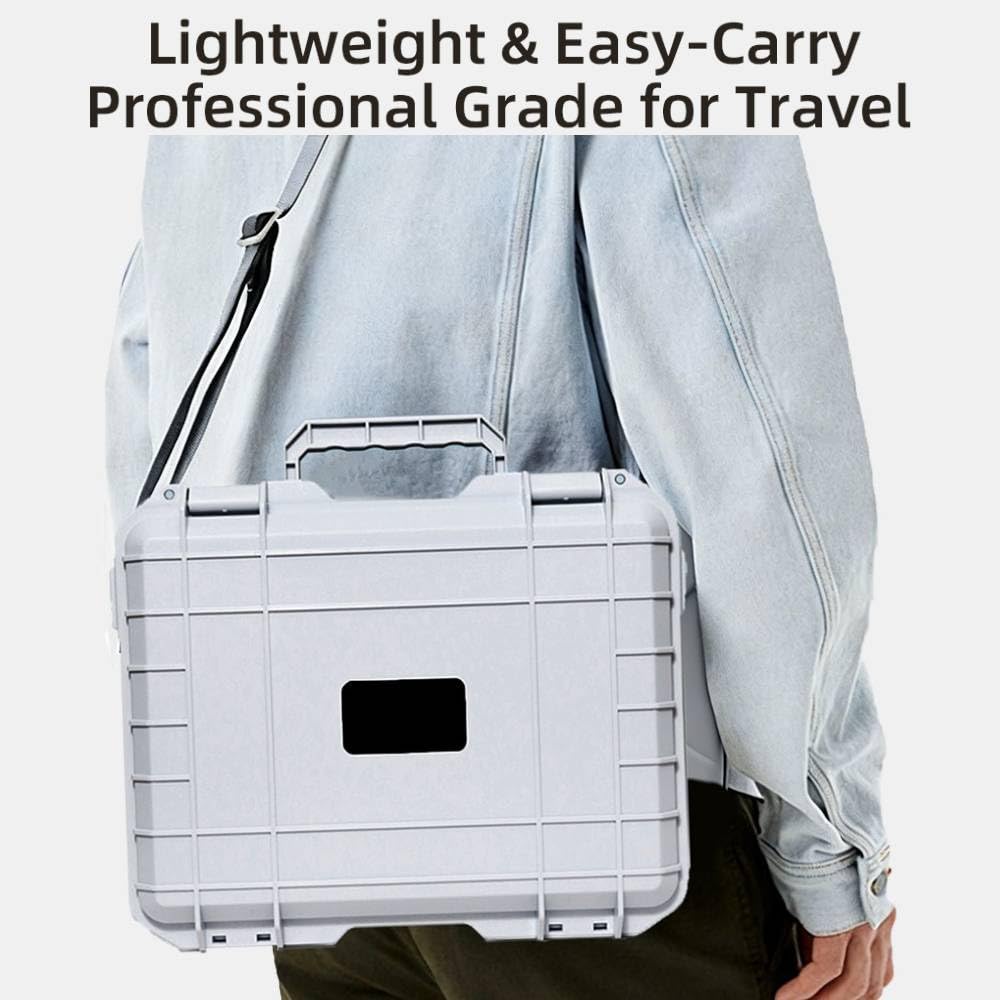 Hartschalen-Tragetasche für Antigravity A1 Explorer Bundle, wasserdichte Reise-Etui, Aufbewahrungstasche für Antigravity A1 Drohne, Visionbrille, Grip-Controller, Ladehub und Zubehör, weiß, SIMPLE
