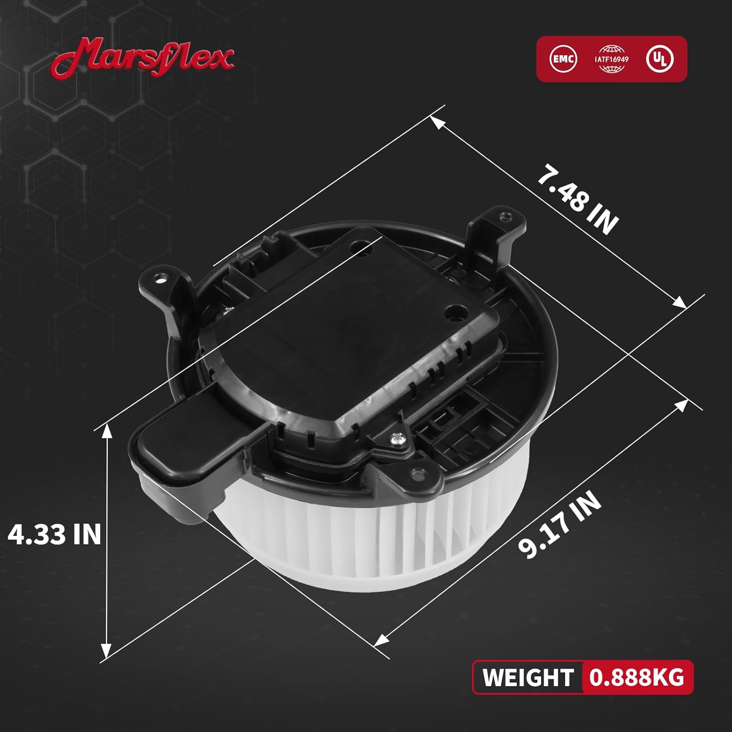 Marsflex Front Blower Motor 700298 for 2008-2022 Toyota Sequoia, for 2011-2017 Toyota Sienna, 2009 2010 2012 2013 2014 2015 2016 2018 2019 2020 2021 Blower Motor OE: 75050 87103-0C050 87103-0C051
