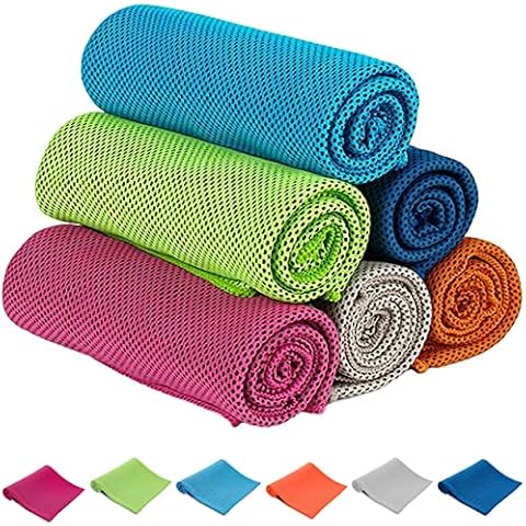 Zollen 4/6 Pack Cooling Towel(40"x12"), Ice Towel, Workout Towel, Soft Breathable Chilly Towel, Microfiber Towel for Yoga, Sport, Running, Gym, Camping, Fitness ,Hike & More Activities Cover