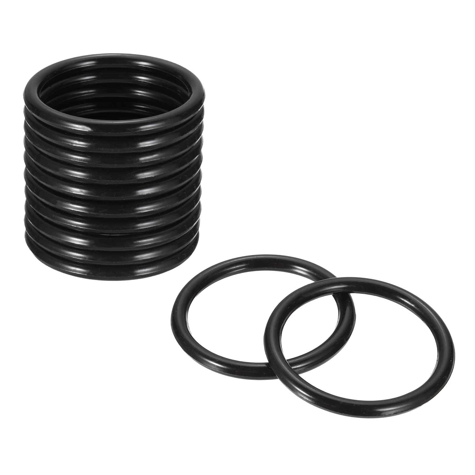 MECCANIXITY 12Pcs Dream Catcher Rings, 1.7" Plastic Macrame Wreath Floral Round Hoop, Plastic Circle O Rings for DIY Crochet Craft Making, Wedding Wreath, Wall Hanging Decor, Black