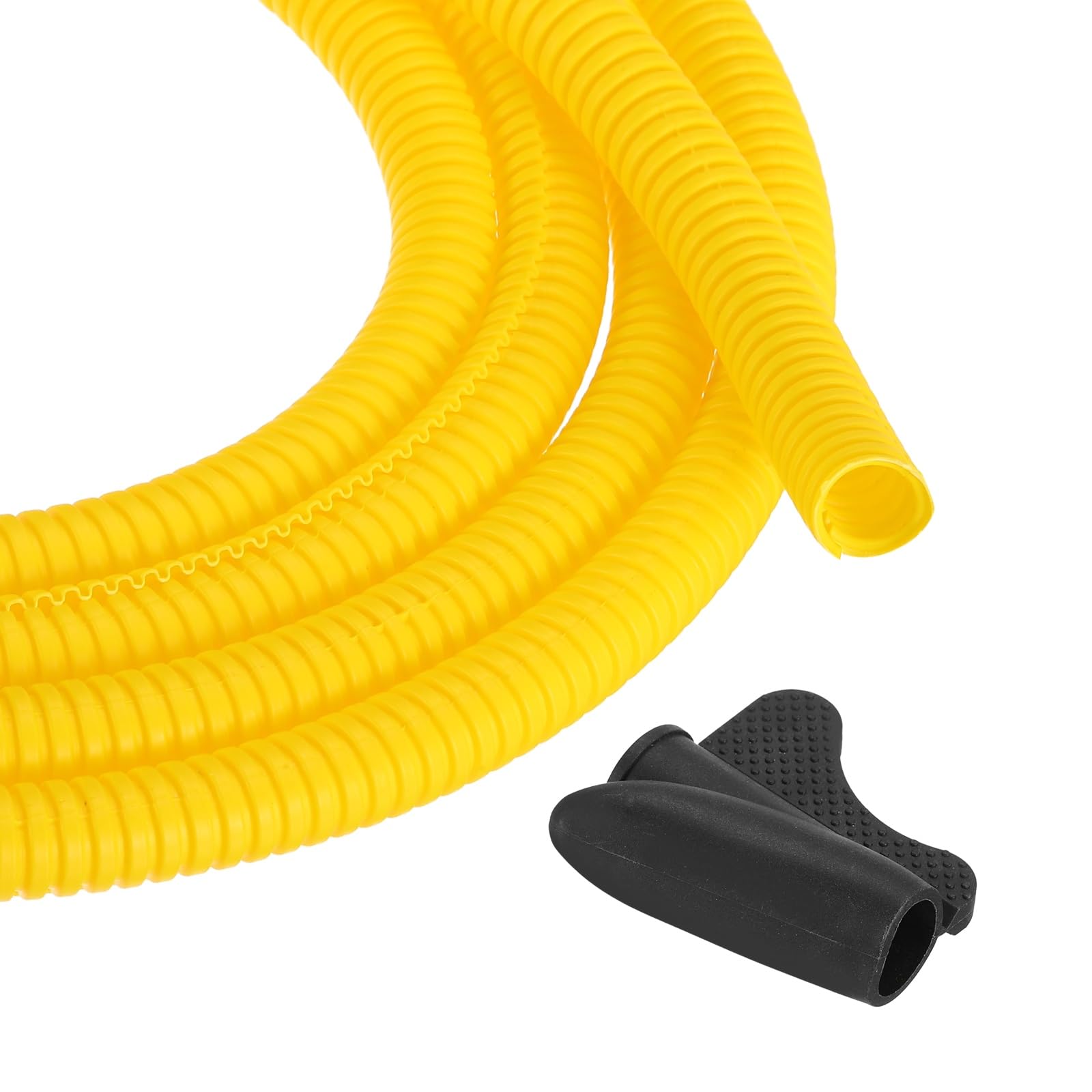 sourcing map 3/8 Inch 50ft Split Wire Loom Tubing, Flexible Cord Protectors with Installation Tool Cable Management Sleeve Conduits Cover for Office Home Electrical Automotive Wires, Yellow