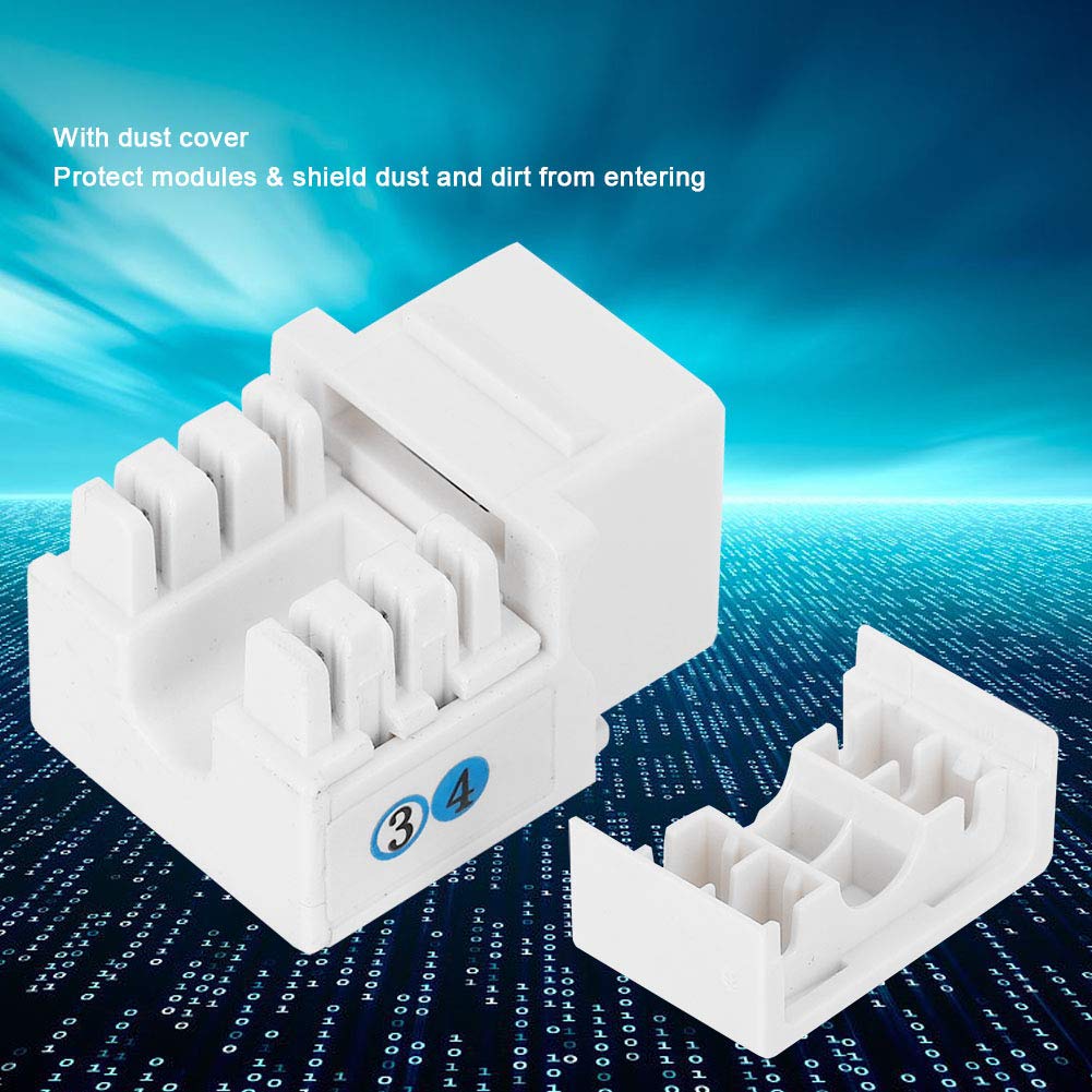 Tomotato Telephone Modular Plug,5 Pcs Telephone Keystone Jack RJ11 CAT3 Telephone Voice Module Network with Dust Cover - Image 3