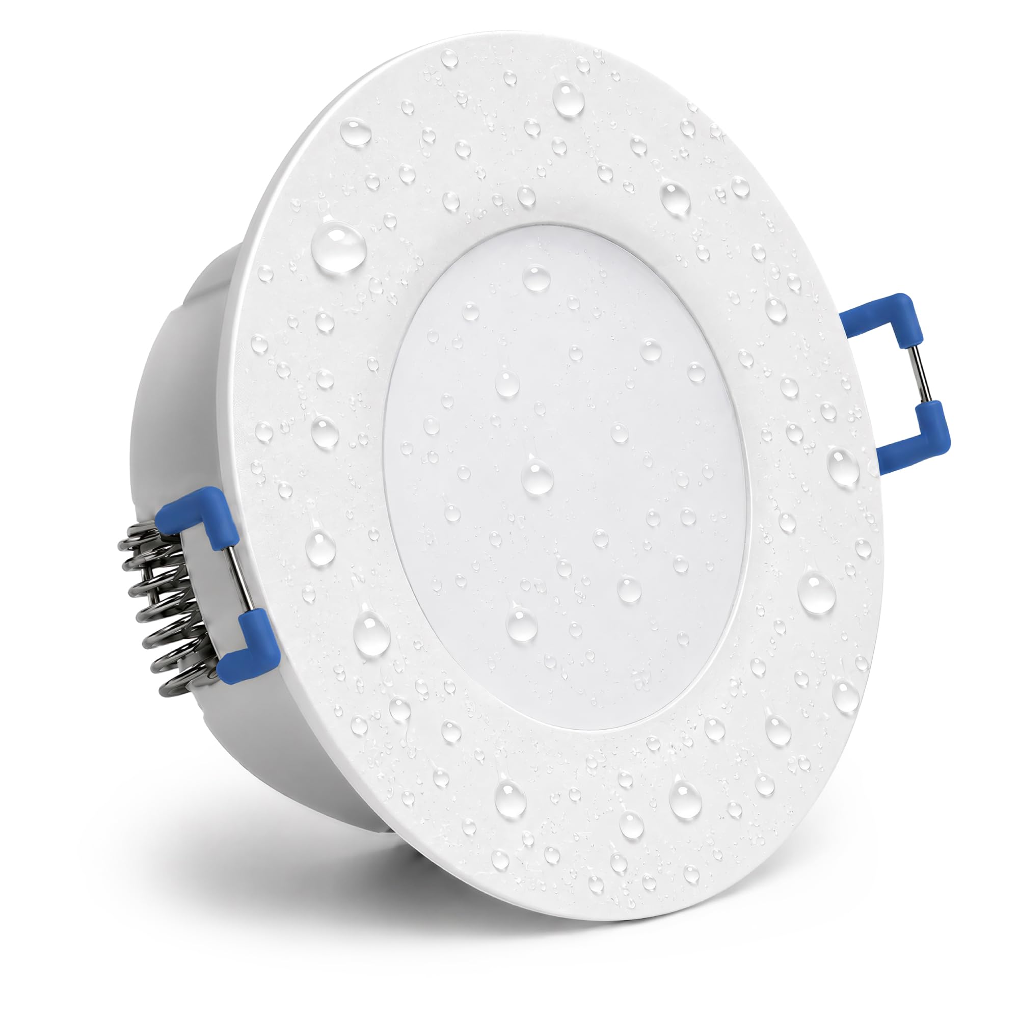 linovum 10x WEEVO LED Einbauspot IP44 230V - LumiFLEX 6W 3 Lichtfarben dimmbar - flacher Deckenstrahler für Bad und geschützte Außenbereiche