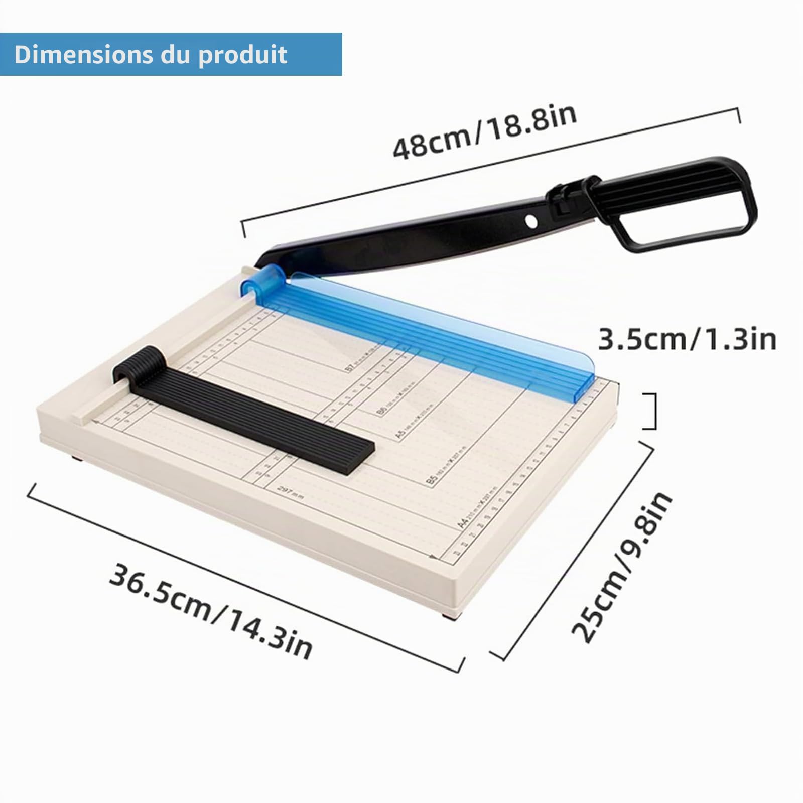 Yolispa Massicot A4, Coupe Papier, Guillotine Portable, Protection de Sécurité Automatique, Capacité de 12 Feuilles, Papier, Photos, Scrapbooking, Bricolage