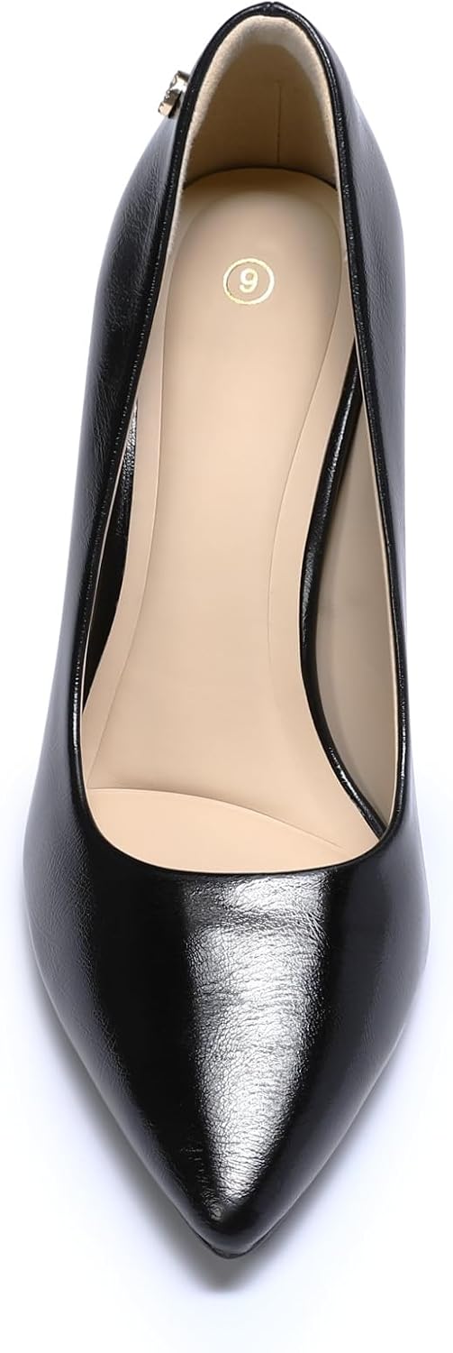 YYNUDA Women's Closed Pointed Toe Stiletto High Heels Dress Pumps Shoes for Wedding Work Office Business 3 Inch