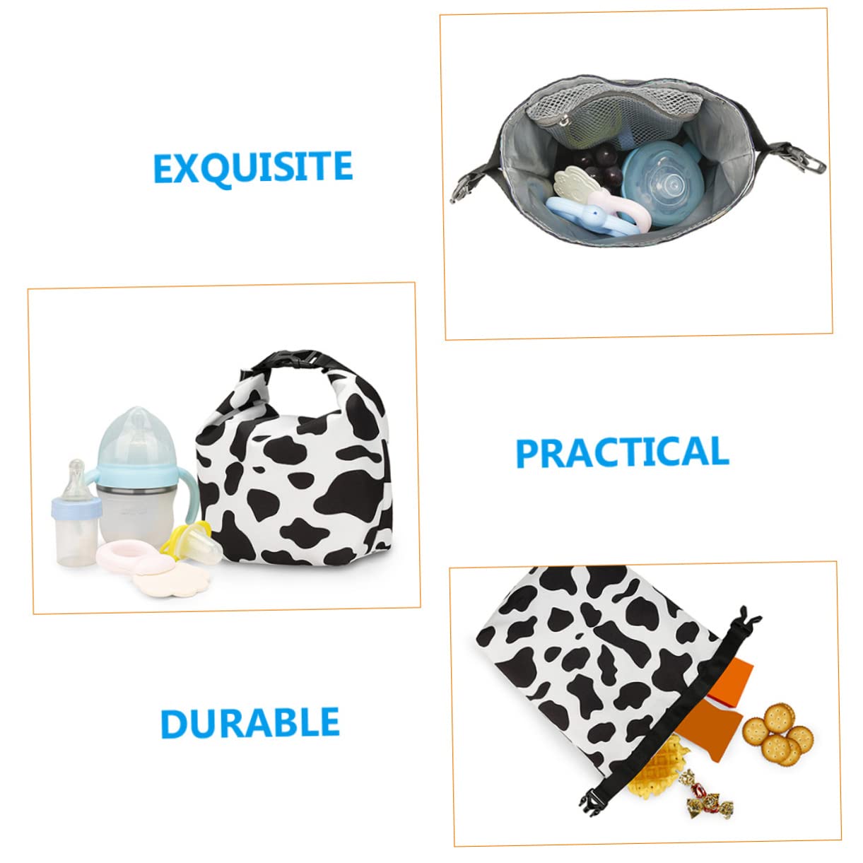 Toyvian 3pezzi Borsa Isolata Per Biberon Portatile Sacchetto Termico Per Latte e Pappe Facile Da Pulire Per Uscite e Viaggi Con Cerniera Antivento Design Compatto e Leggero