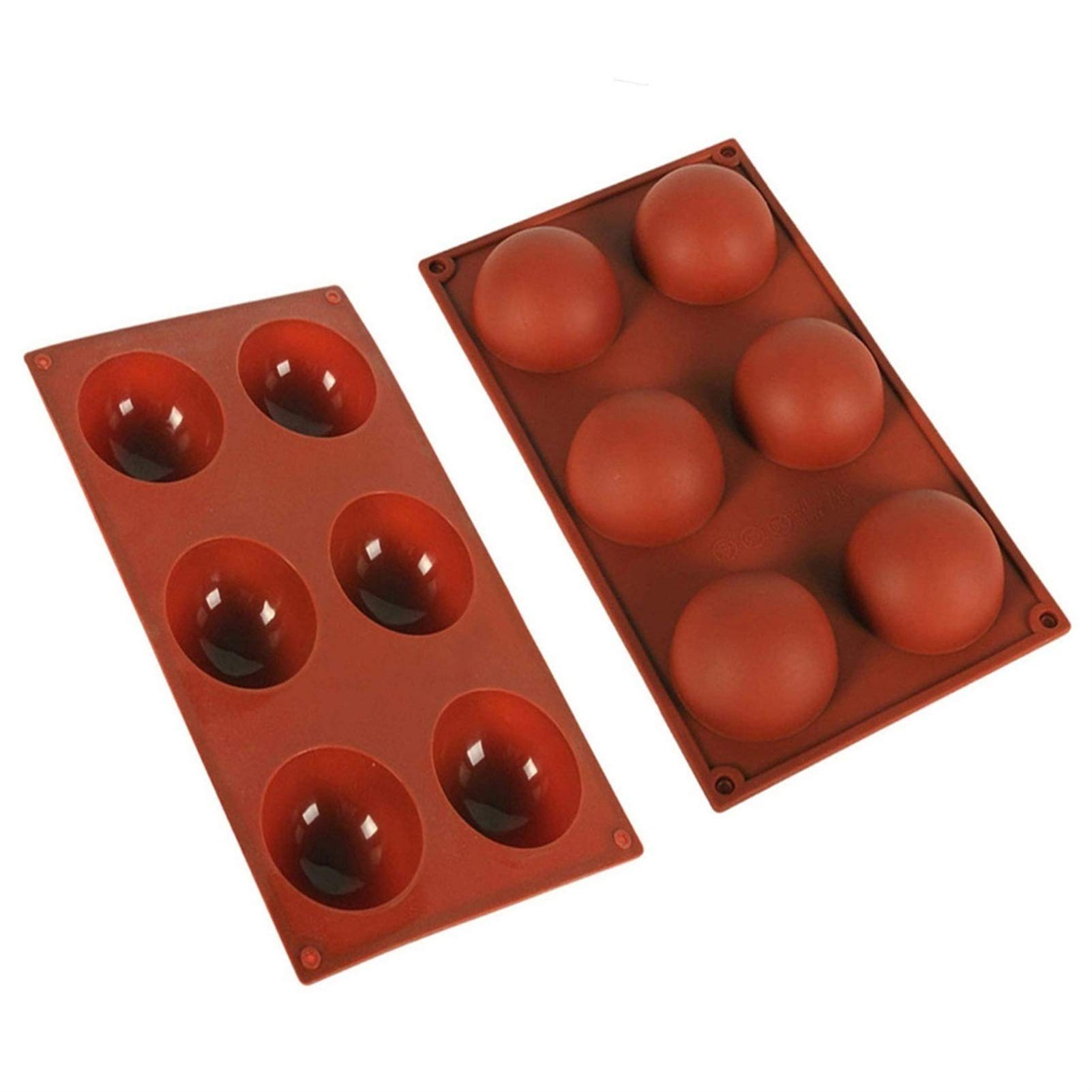 2 Pcs Chocolate Making Silicone Mold,Chocolate Making Silicone Mold, for Kitchen Cakehouse 6 Holes Candy Cupcake Pudding Baking Mold Creative Mold