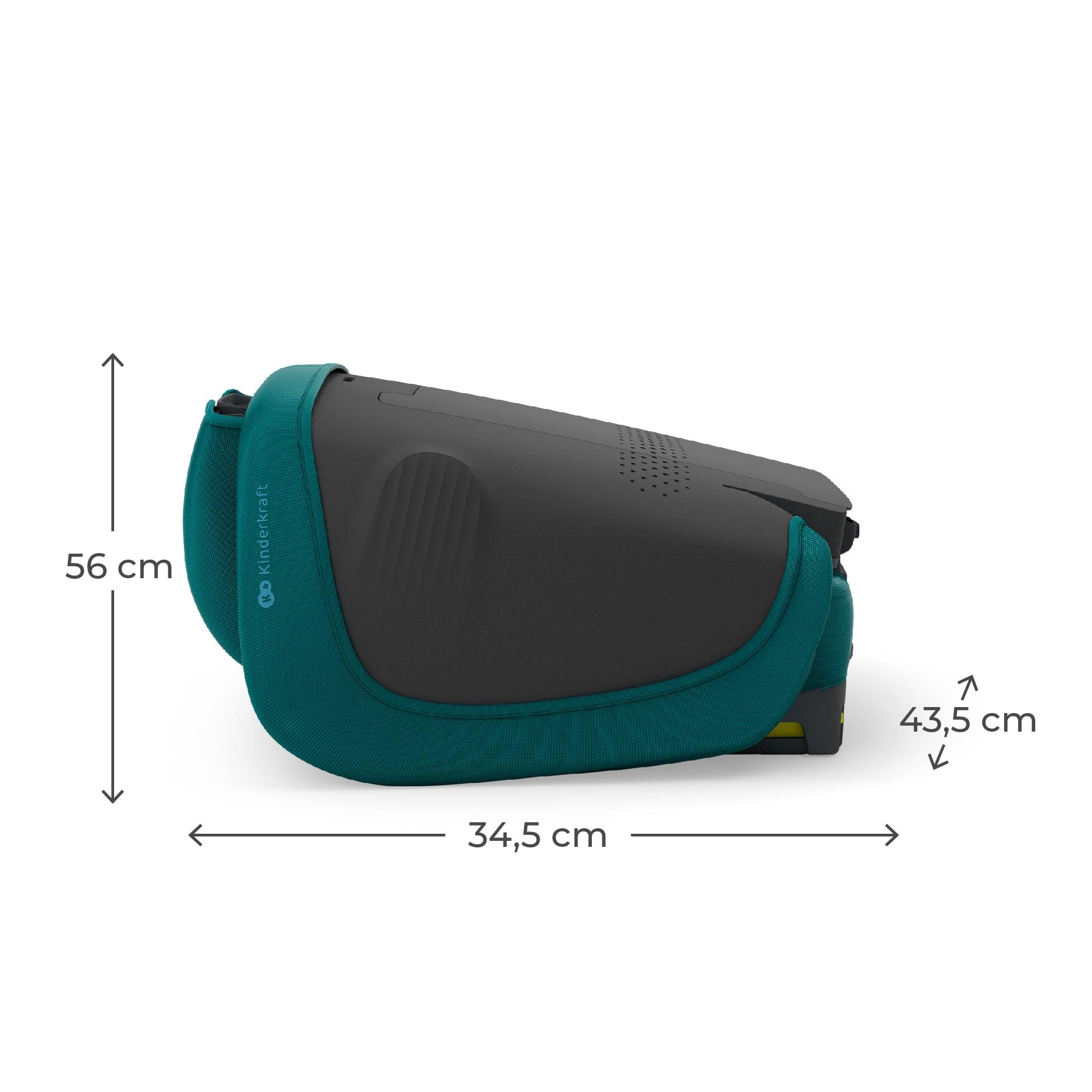 Kinderkraft UNITY 2, Fotelik 100–150 cm dla dzieci 3,5–12 lat, 5-stopniowa regulacja oparcia, Składany, ISOFIX, systemy SPS+ i H-GUARD, Tapicerka AIR FLOW, Łatwe czyszczenie, Zielony