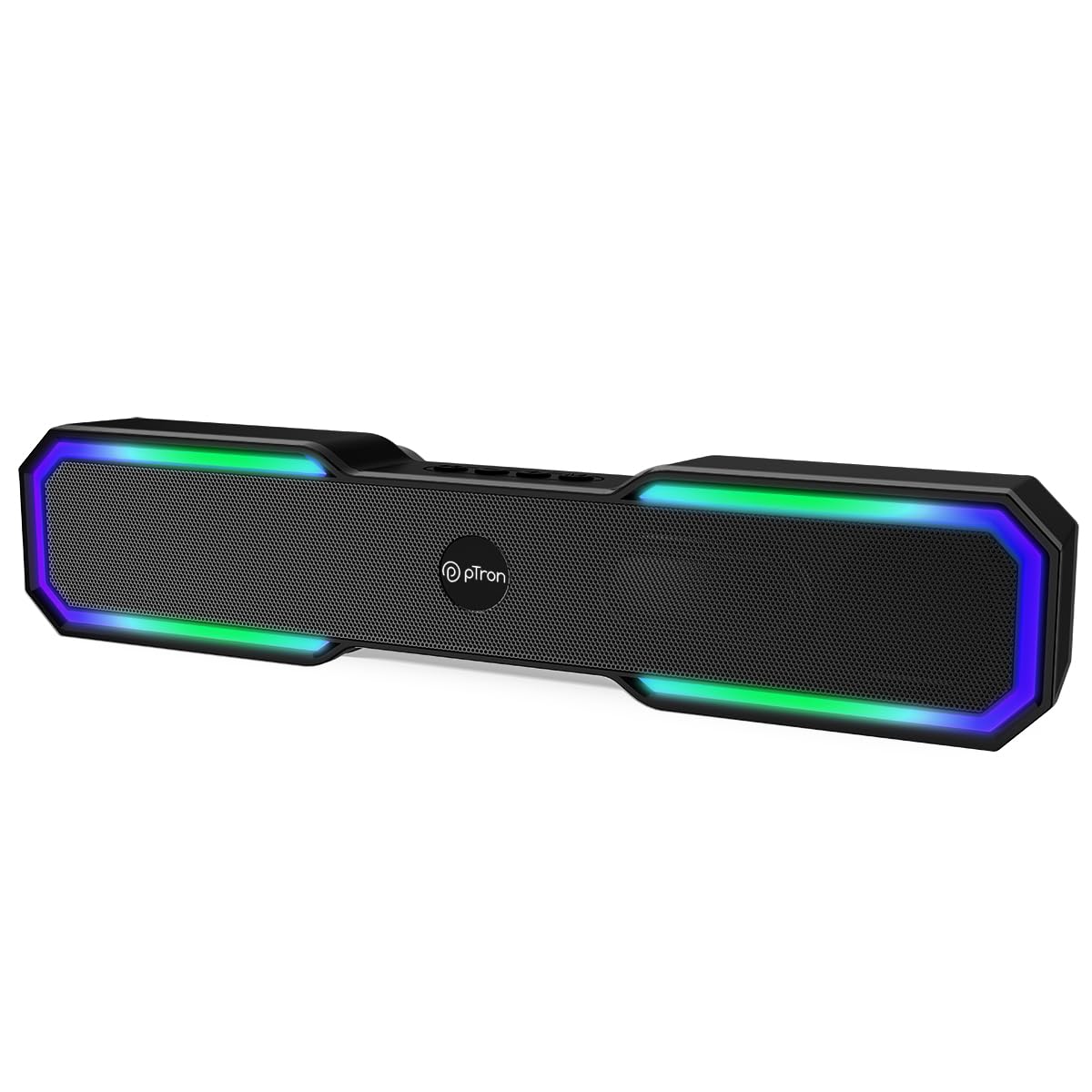pTron Fusion RB 18W Bluetooth Soundbar Speaker with Immersive Sound, RGB Lights, Suitable for Phone/TV/Laptop/Tablets/Projectors, BT5.3/FM Radio/Aux/TF Card/USB Playback & TWS Pairing (Matt Black) (B0CVRXWDB6) Amazon Price History, Amazon Price Tracker