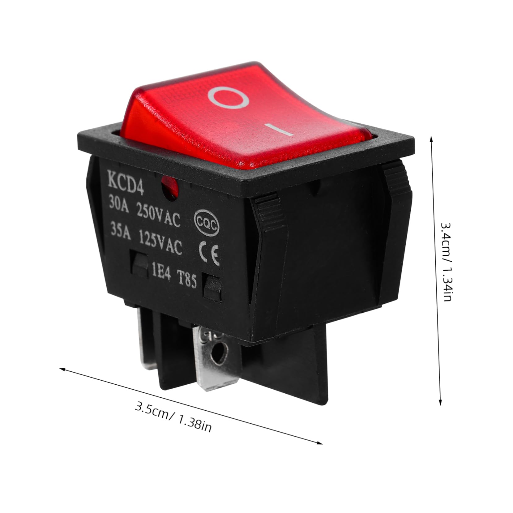OUNONA Marine Rocker Switch Light 30a/250v 4 Position Toggle Switch for Vehicles