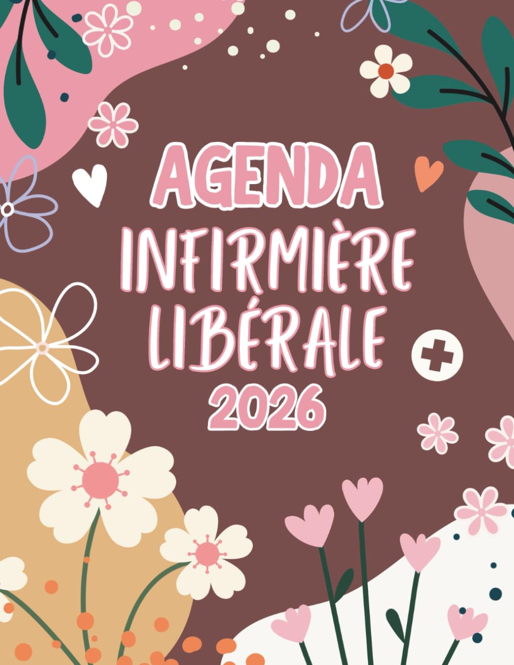 Agenda Infirmière Libérale: Planificateur de tournée,1 JOUR = 1 PAGE, de 5h à 21h45, grand format, toutes les 15min, + RDV patients +km +CA +bilan comptable