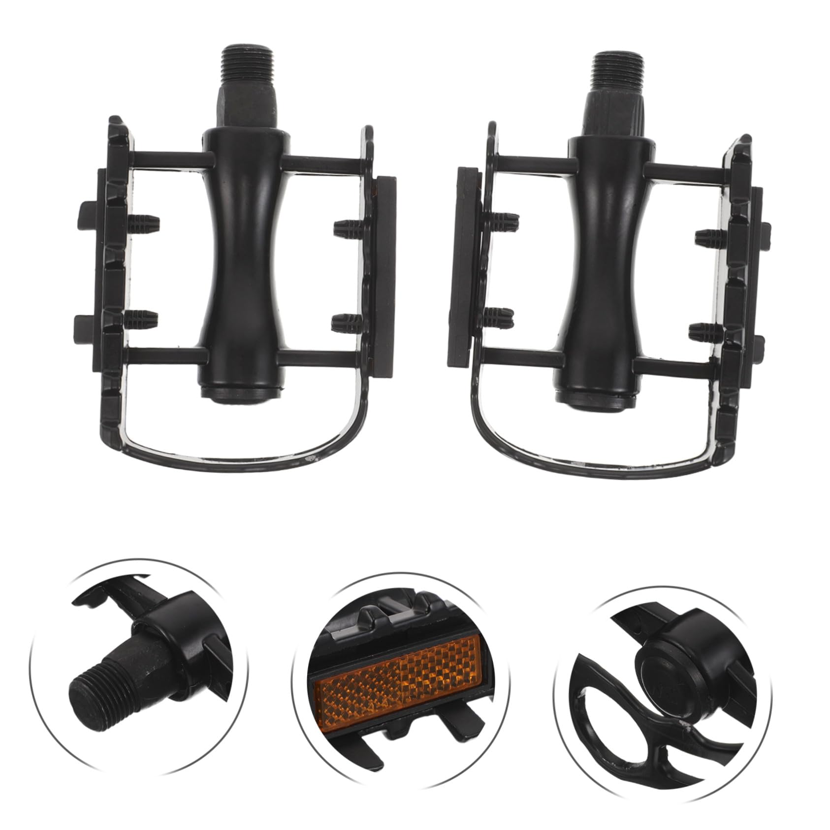 Pedales de Ciclismo de Plataforma 2 Pares de Aleación de Aluminio | Negro, Rotación Suave y Superficie Antideslizante, para Bicicleta de Montaña y Carretera, Uso Exterior