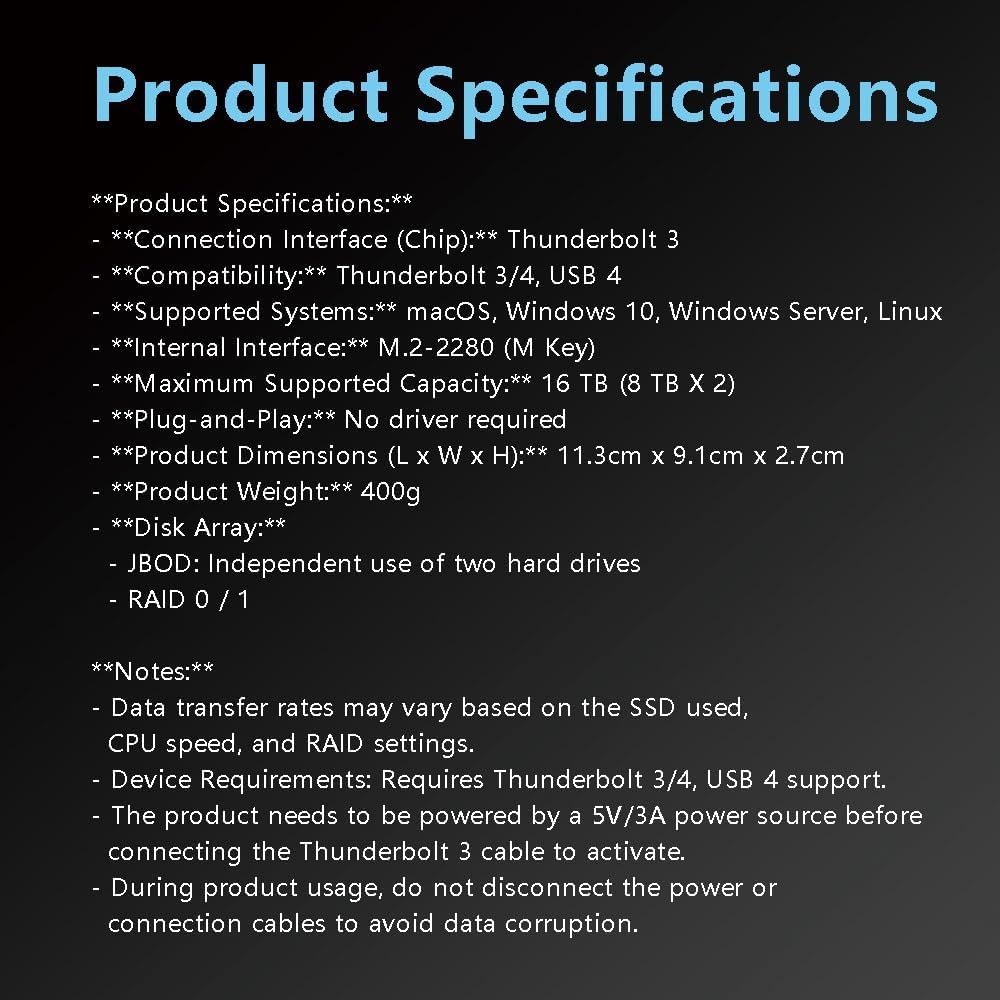 Unità SSD esterna M2 Thunderbolt 3 da 4 TB (2 TB + 2 TB) all'interno