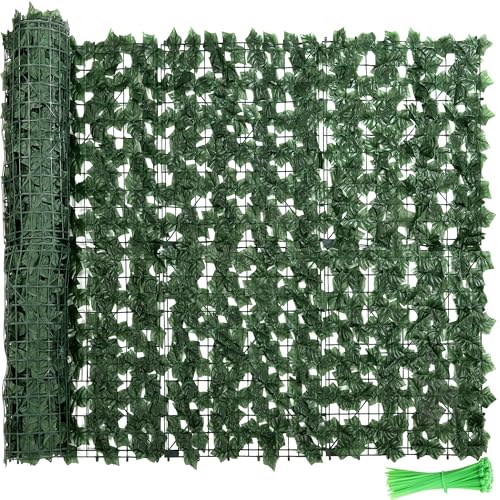 ZhiYo-GD Faux Ivy Privacy Fence Screen, 138x39 in Artificial Ivy Privacy Fence, Artificial Ivy Vine...