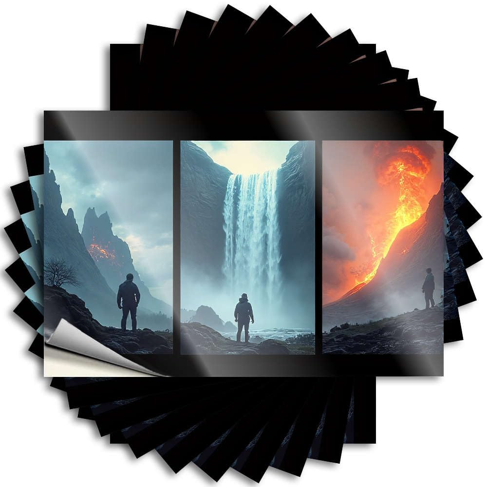 Quote Winter Custom Stickers, Wall Waterproof Volcanic Eruption, Waterfall, Mountainous Landscape. for Hydro Flask | Fall Vinyl Decals for Western Holiday Gift(6X9CM)