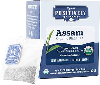 Organic Positively Tea Company, Assam Black Tea Bags, 20 Count