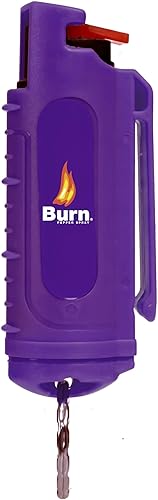 Burn Llavero de spray de pimienta para mujeres y hombres, defensa personal, fuerza máxima, funda de clip de cinturón de seguridad de 12 oz, color
