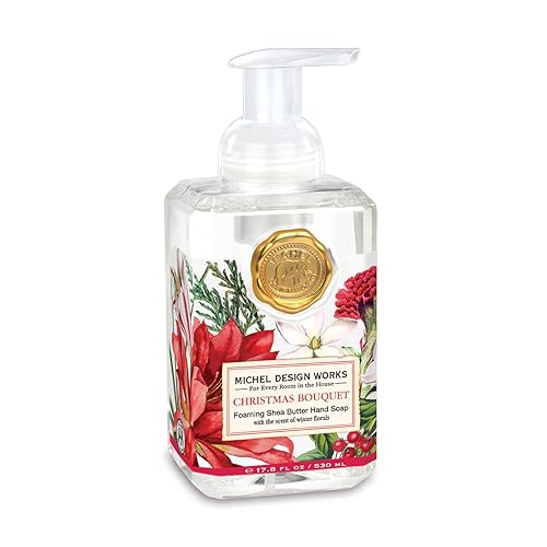 Miniatura 7 de Michel Design Works Jabón de manos espumoso de 17.8 onzas, aroma y diseño de hojas y flores de otoño, manteca de karité y mezcla de aloe vera