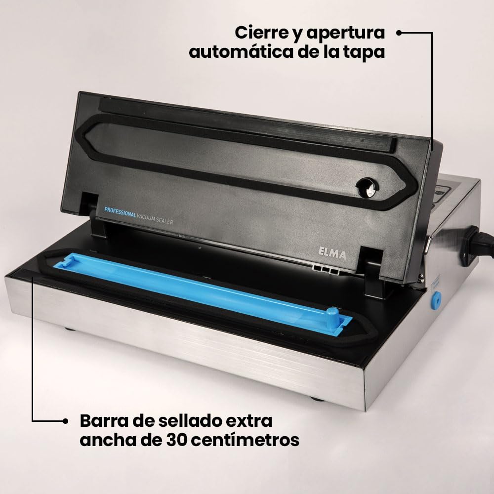 ELMA Máquina Envasadora al Vacío Profesional Digit 30 Neo II | Máquina Envasar al Vacío Automática, Uso Intensivo, Función Manos Libres, Doble Bomba de Vacío | 39 x 27,5 x 15 cm, 6.7 Kg, 475W