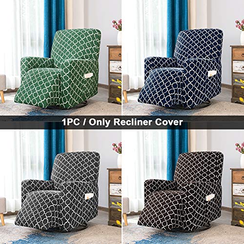 Recliner Chair Cover, Ybenwl Reticulated Pattern Washable Fabric Stretch Replacement Soft Couch Sofa Cover Slipcover Elastic Bottom For Bedroom Living Room Office Hotel (Navy Blue) #TOP5