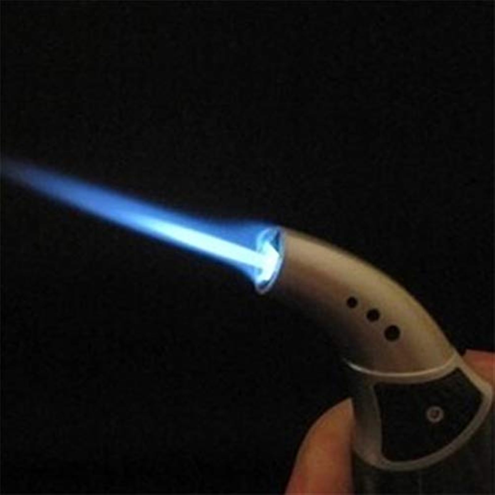 Lot de 4 briquets tempête, Briquet Torche à Butane Rechargeable, Flamme Stable, Forte résistance au Vent, Jet de Flamme réglable, Design Transparent(4-Pack)