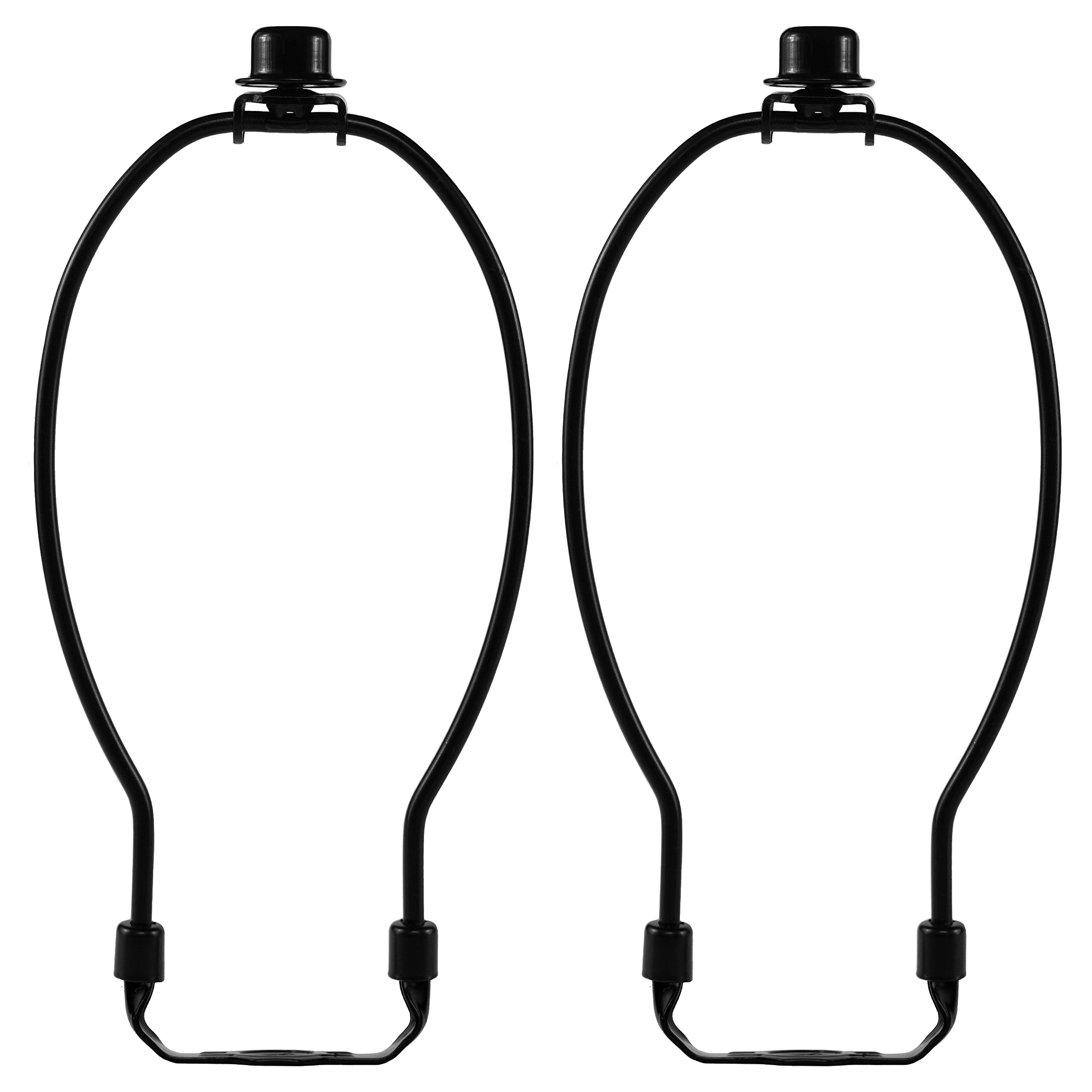 I Like That Lamp Complete 2 Pack - Black 12' Harp (13' - 15' Lampshade) - Includes Harp, Saddle Holder Base and Finial - Converter For Table and Floor Lamps