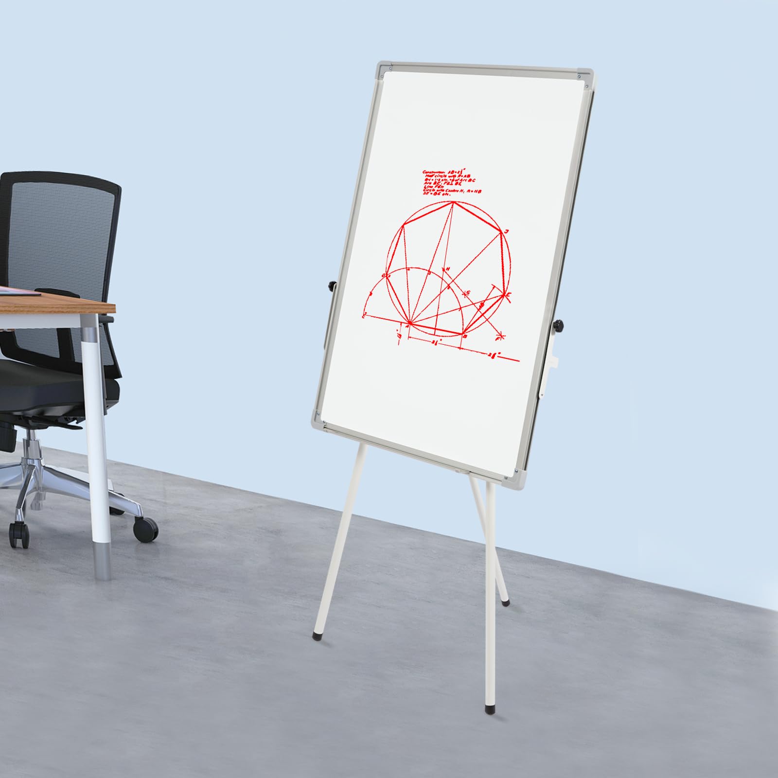 Lavagna a fogli mobili, 61 x 91,4 cm, supporto per lavagna magnetica, portatile, lavabile, con supporto per casa, ufficio, scuola
