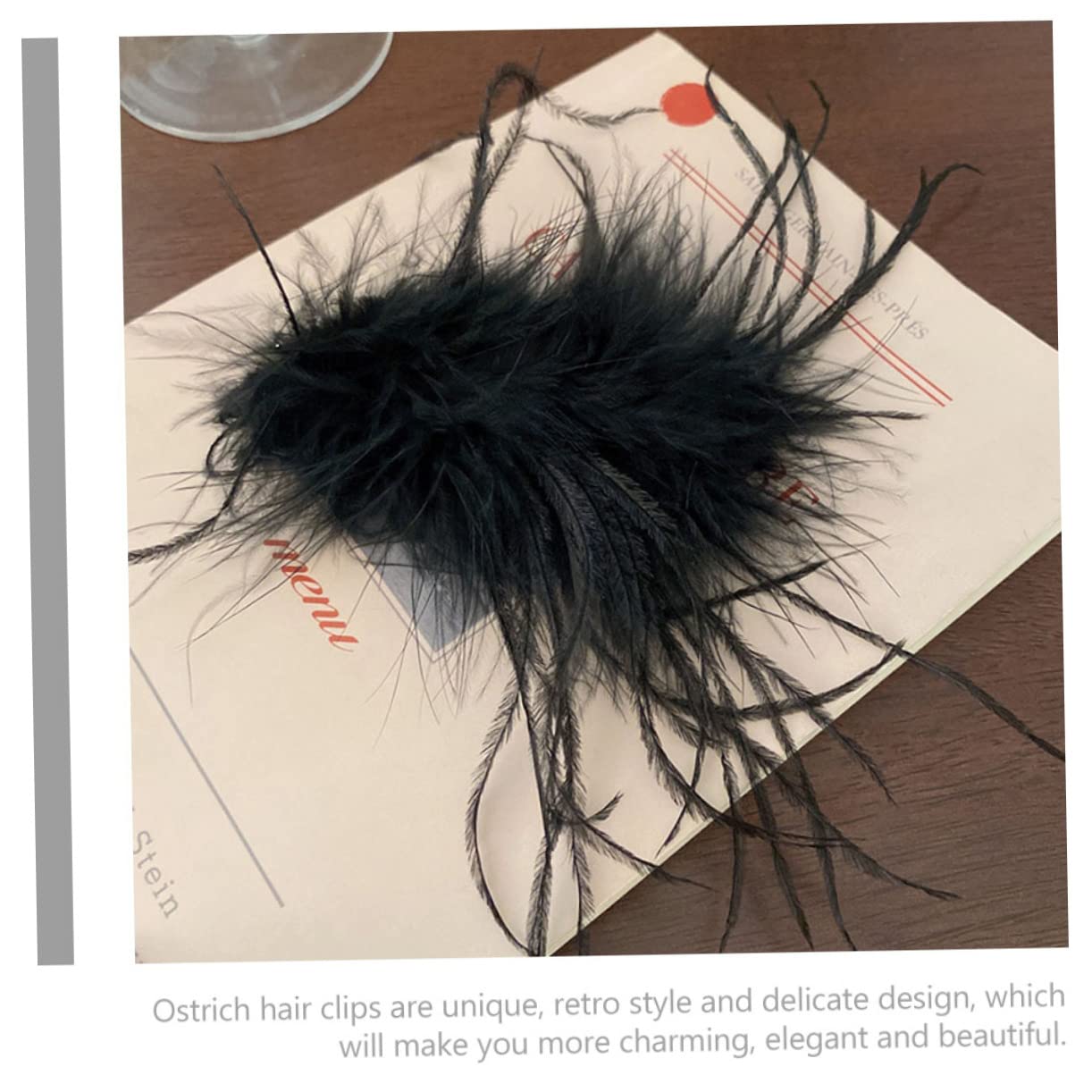FRCOLOR 10stücke Haarclips Straußfedern Für Goth Haargreifer Für Hochzeiten Partys Und Besondere Anlässe Schwarze -clips Für Stilvolle