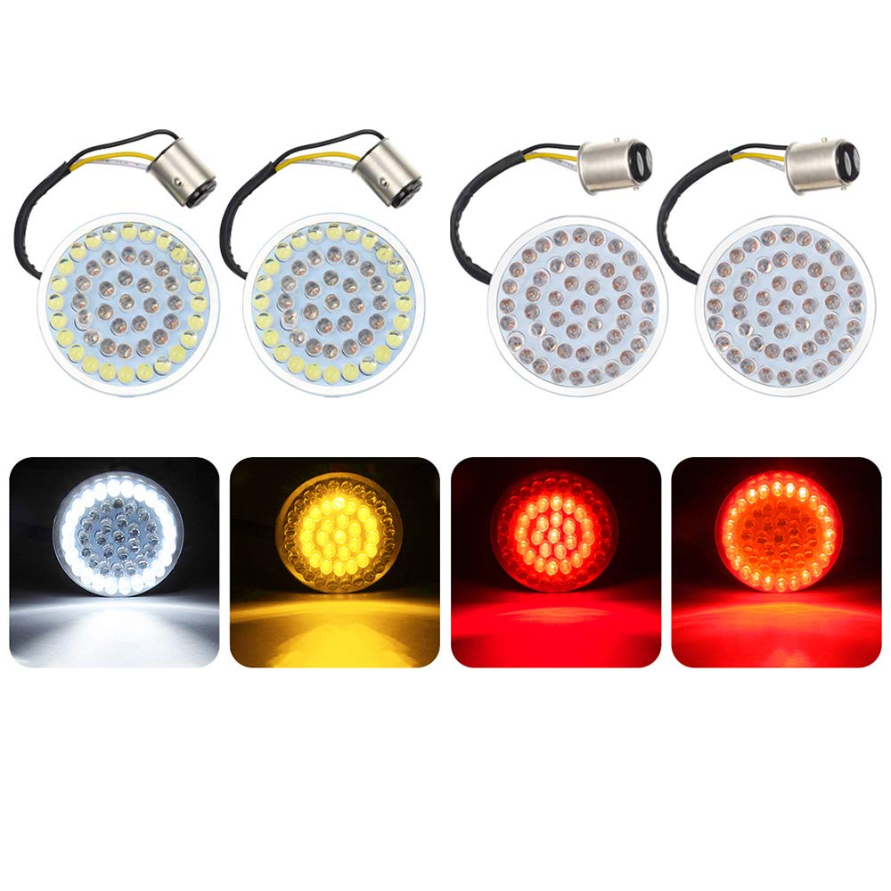 Buy Amazicha 2” LED Turn Signals, Bullet Style 1157 White Amber Front