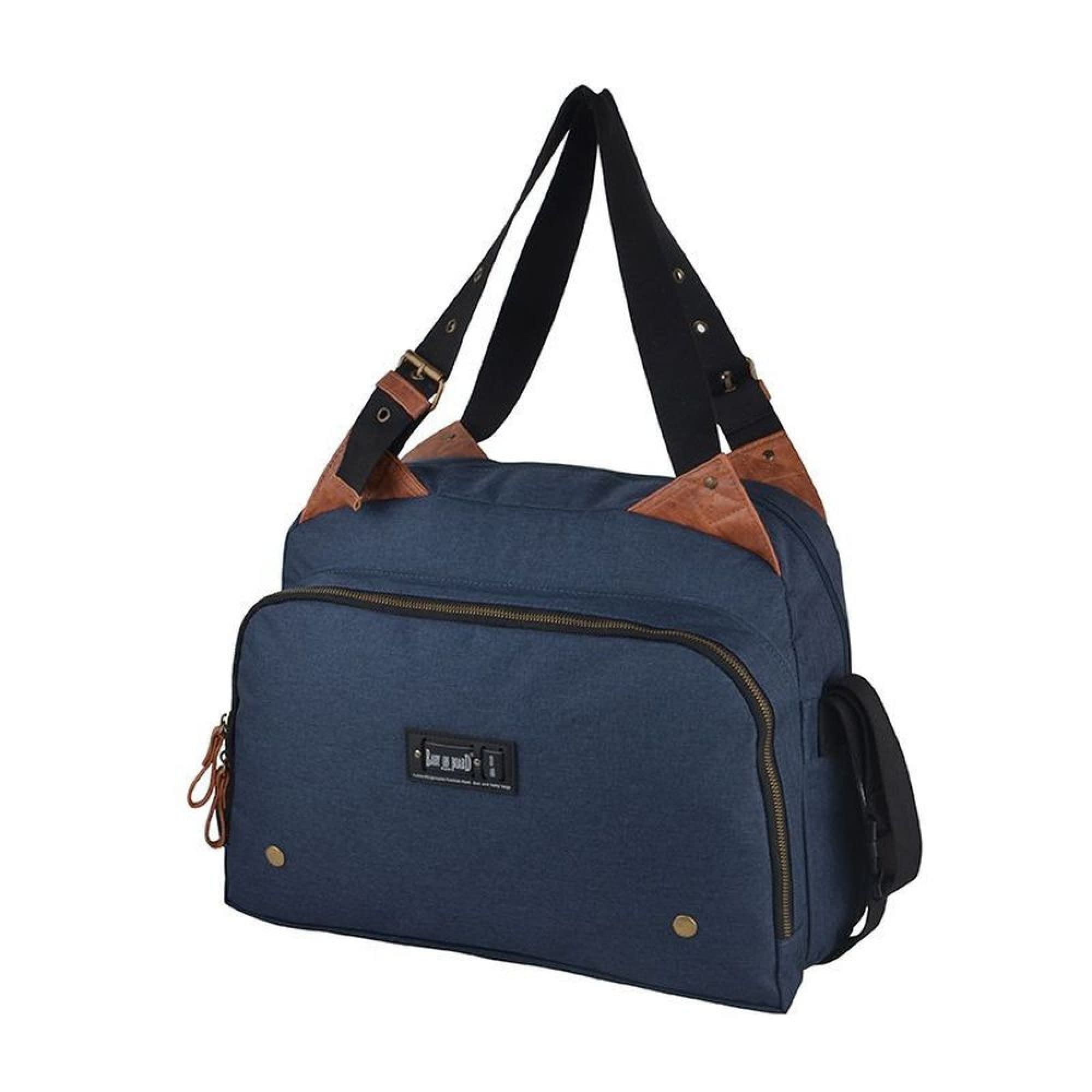 Sac à langer Baby On Board - Titou Moonlight (Marin/Cognac) avec Tapis à Langer Inclus et Compartiments Multiples