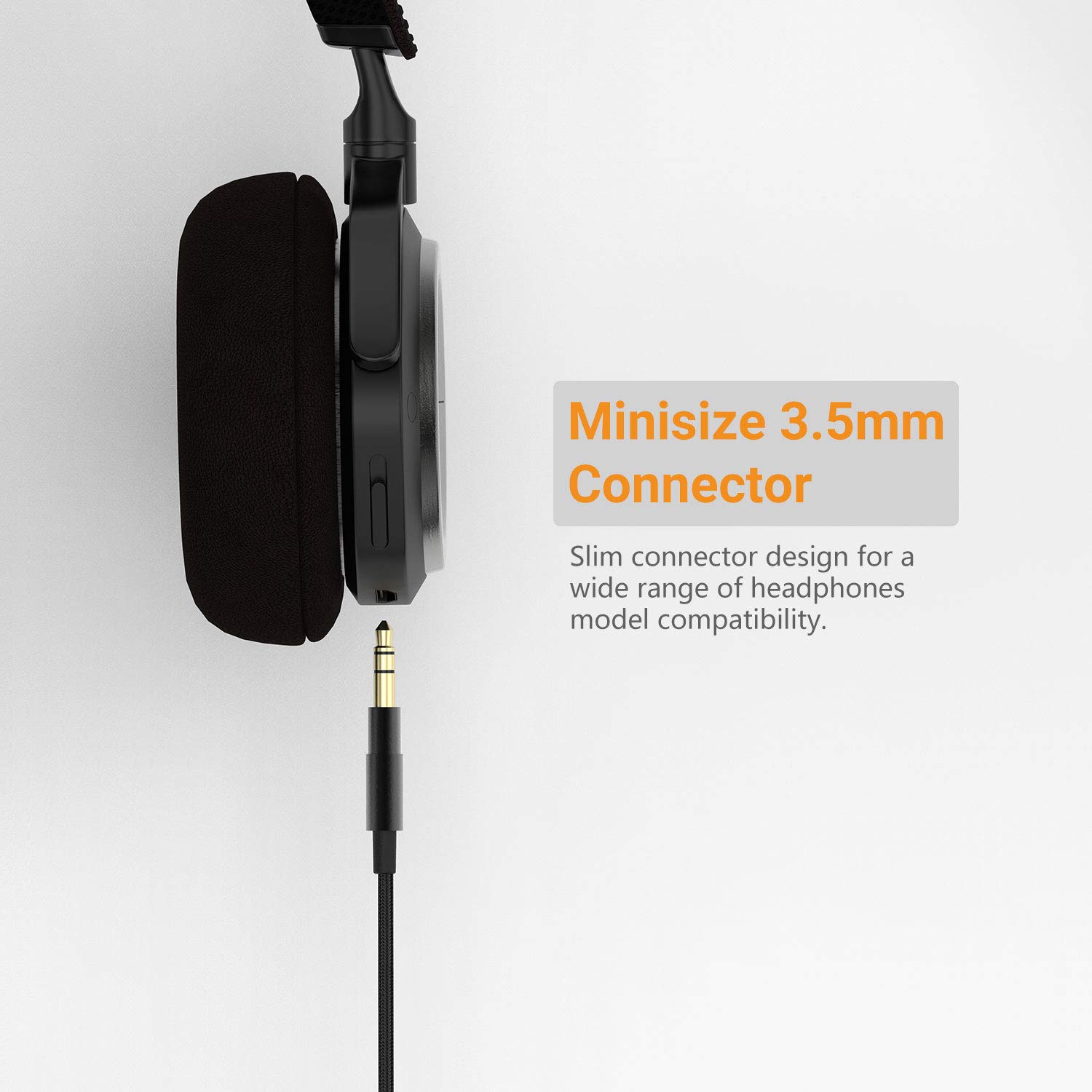 Cubilux Braided 3.5mm to 3.5 mm Headphone Cable with MIC Compatible