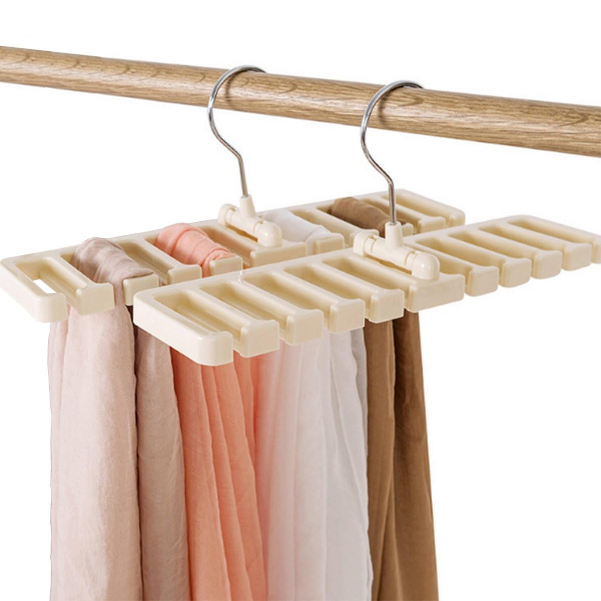 Benting2 PCS Belts Rack, Storage Organizer, Hanger, Holder - Multifuction Rotating Ties Scarf Hanger, Closet tie Racks Hangers Sturdy for Men Women (White)