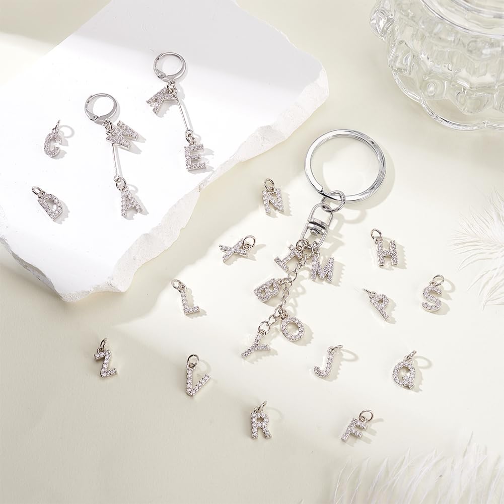 PH PandaHall 26pz Ciondoli con Lettere Alfabeto con Strass per La Creazione di Gioielli Bracciali Collane Orecchini Fai Da Te
