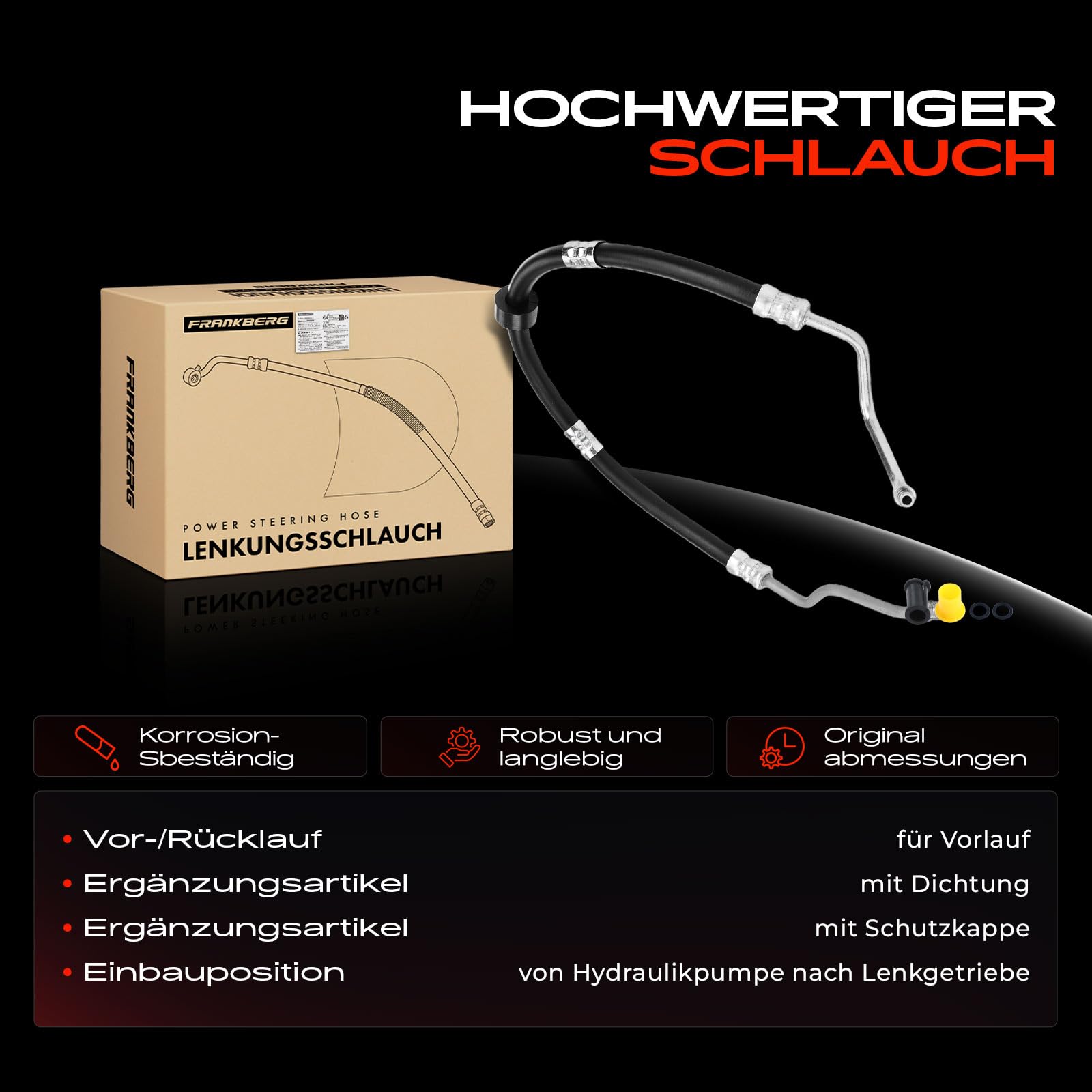 Frankberg Servolenkung Schlauch Benzin Kompatibel mit W203 S203 C180 C200 C230 2002-2007 CL203 CLC160 CLC180 CLC200 2008-2011 C209 200 2002-2009 A209 CLK200 2003-2010 Replace# A2034604524