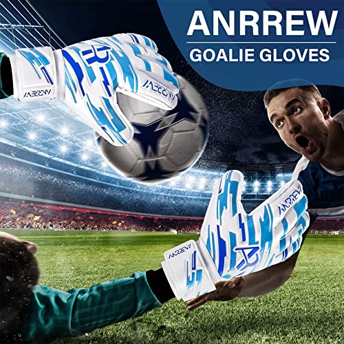 Anrrew Soccer Goalie Gloves With Fingersave And Double Wrist Protection.goalkeeper Gloves Provide Extreme Strong Control And Grip.soccer Gloves For Youth,Kids,Adult #TOP6