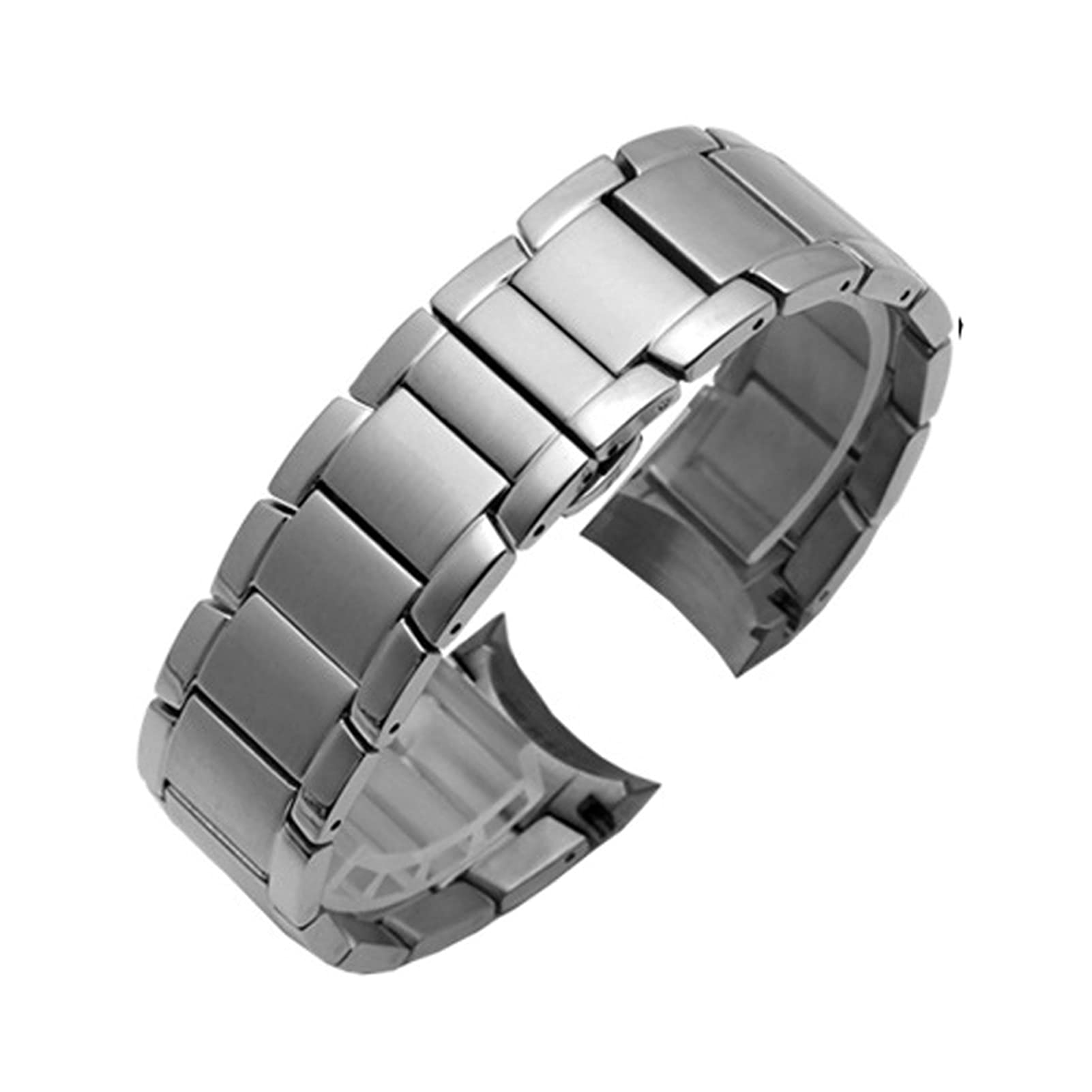 Strape Montre Metal Strap en Acier Inoxydable, Smart Butterfly Boucle grostée Argent Noir Rose Or 22 mm