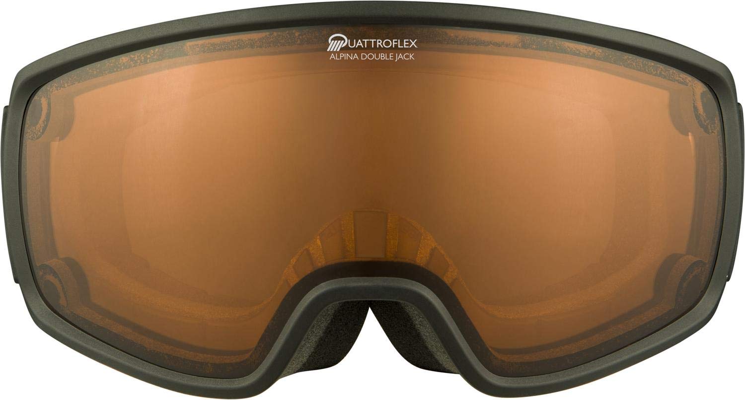 ALPINA Unisex - dla dorosłych, DOUBLE JACK MAG Q-LITE gogle narciarskie, czarno-różowe, jeden rozmiar