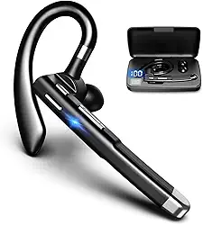 Fone de ouvido sem fio Bluetooth V5.1 à prova d'água IPX6 microfone sem fio com cancelamento de ruído compatível com negócios/condução/escritório/trabalho/jogo/PC