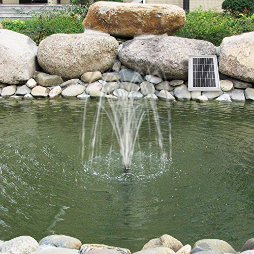 SOLAR TEICHPUMPE Garten BRUNNEN Oasis 250-1 Solarbrunnen Springbrunnen WASSERSPIEL Teichpumpe 2,5 Watt, max. 250L/h max. 0,9m-Fontaenenhoehe Fuer Gartenteich mit STABILEM ALU-Rahmen