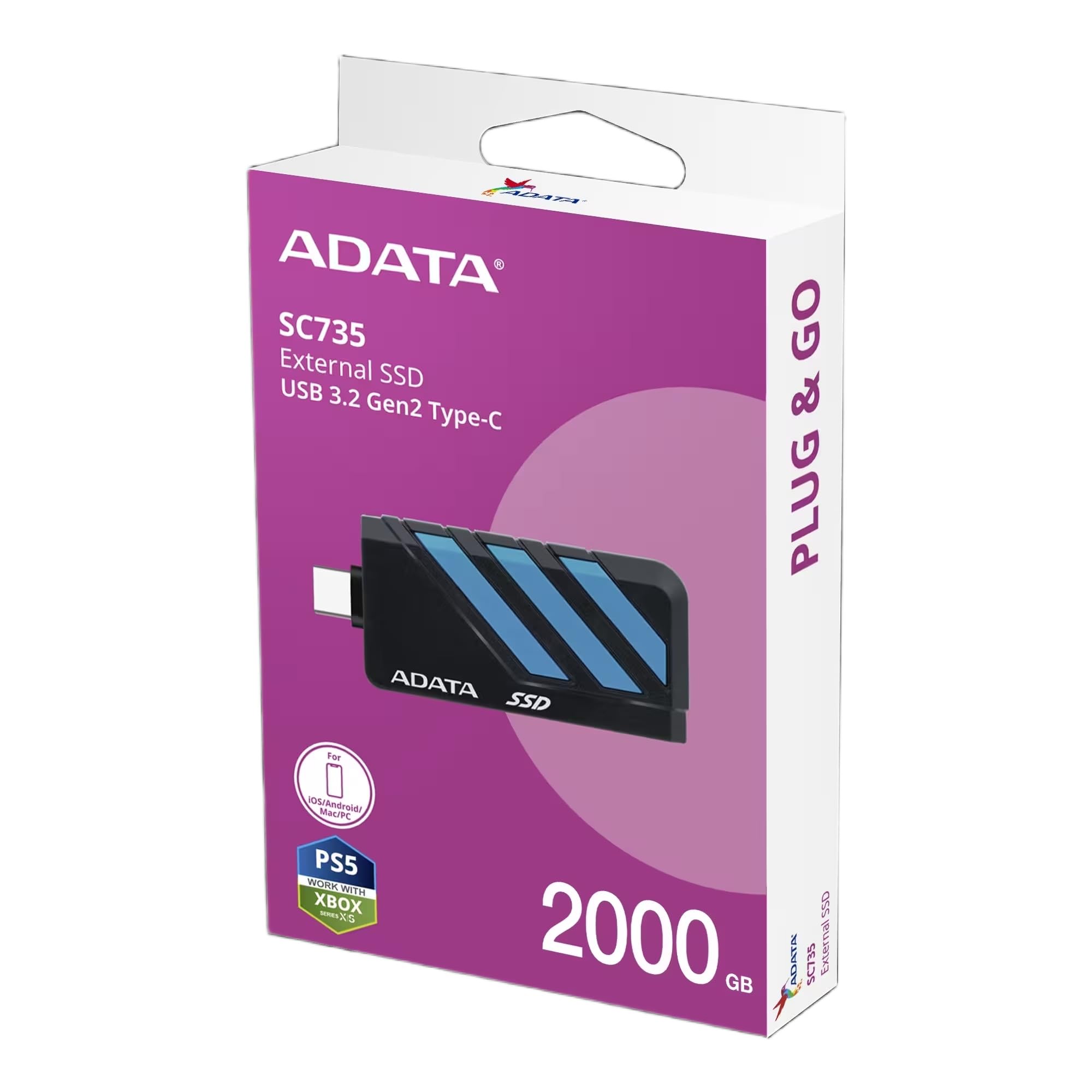 Amazon.com: ADATA SC735 External SSD - 2TB USB 3.2 Gen2 Portable