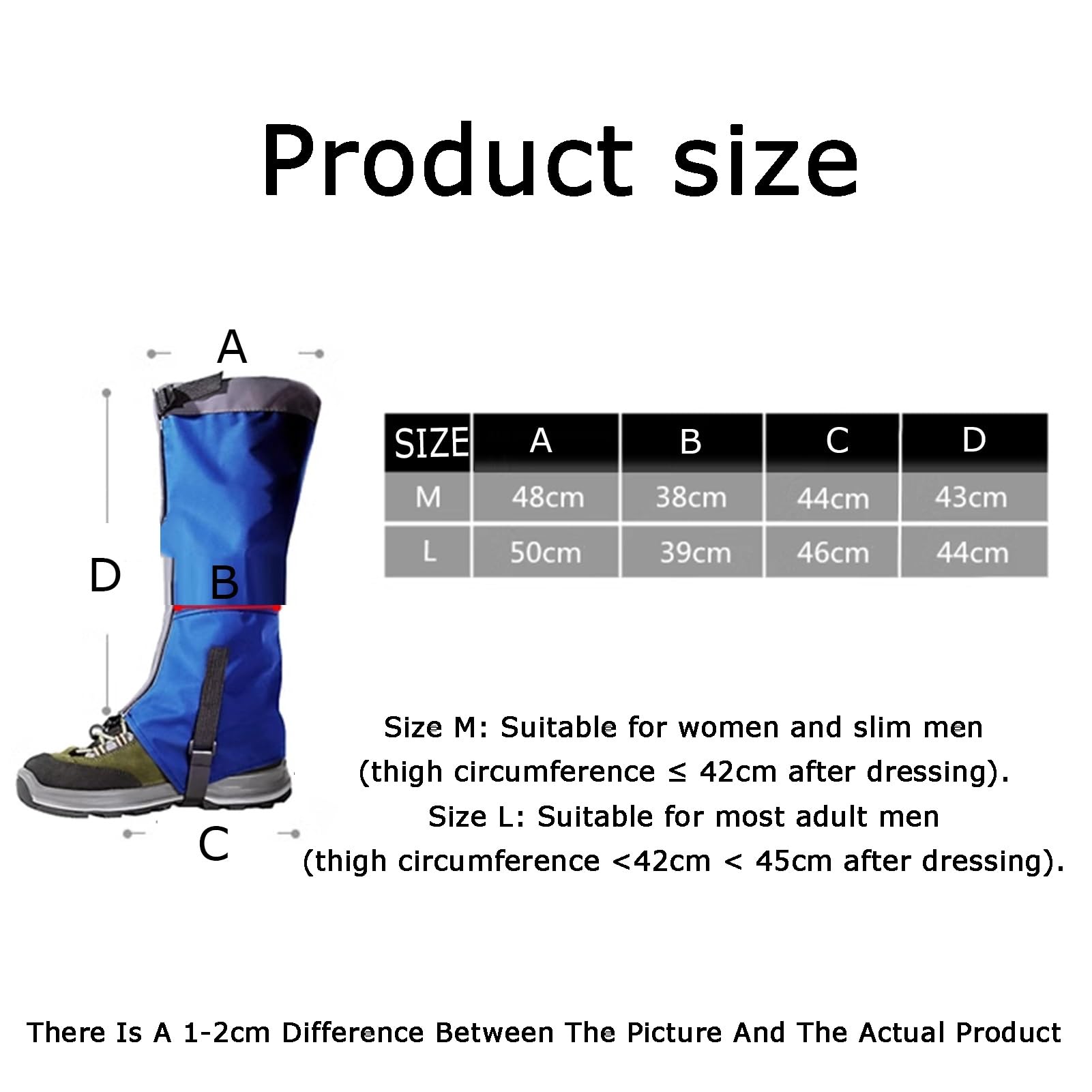 Guêtres d'extérieur pour la marche, l'escalade, le jardinage, la neige, la randonnée et le ski – Housse de legging réglable pour plus de protection et de confort
