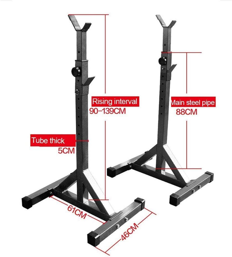 Adjustable Squat Rack Barbell Free Bench Press Adjustable Squat Rack Barbell Rack Holder Home Fitness Weight Bench Support Multi-Function Olympic Barbell Free-P